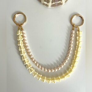 Elegant Shell Pearl and Crown Flower Handmade Bag Charm